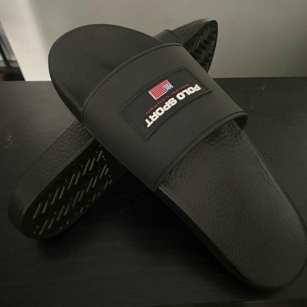 Polo by Ralph Lauren Black Slide Sandals